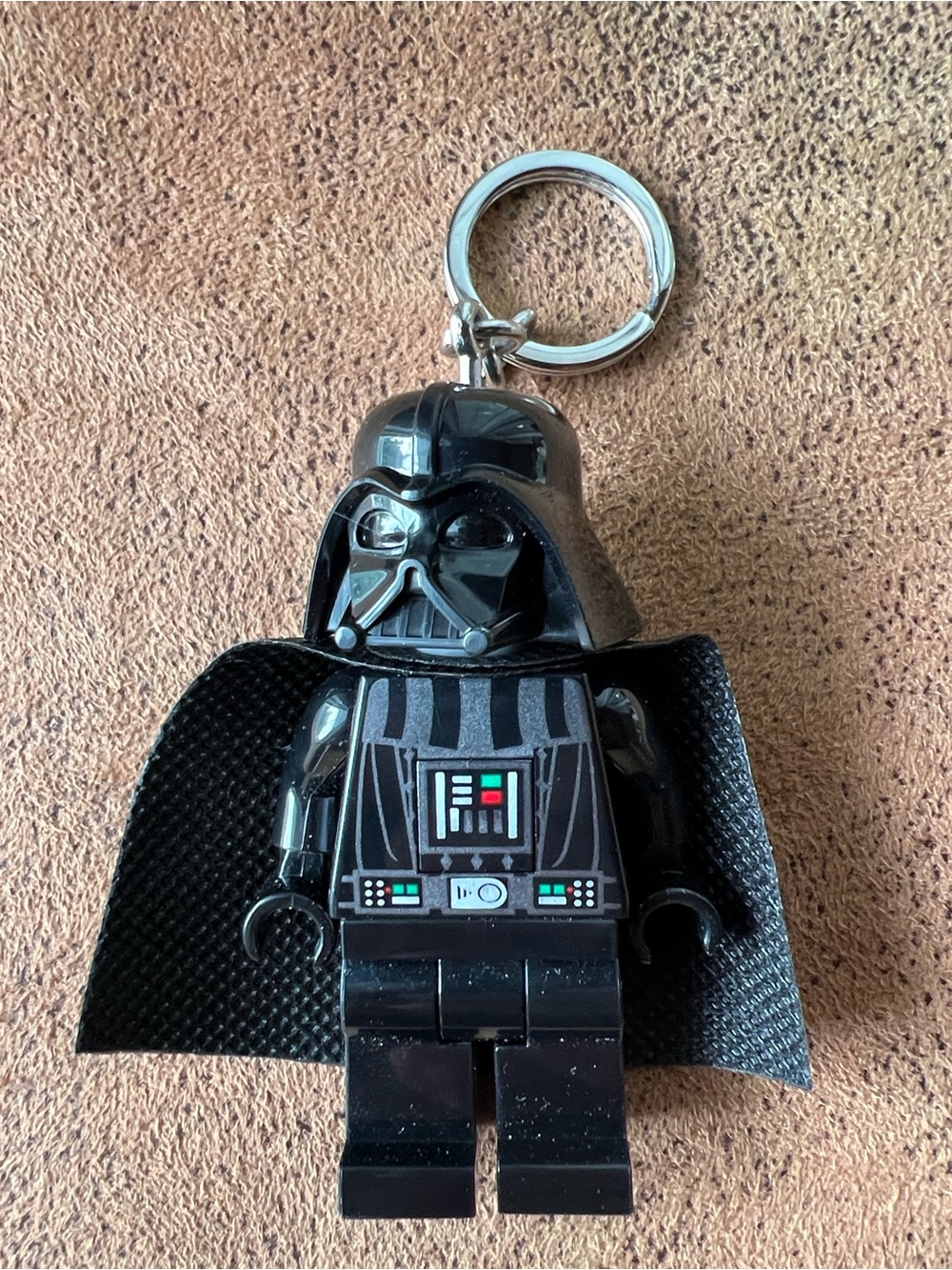 Lego Black Darth Vader Keychain flashlight with Printed Torso and Cape